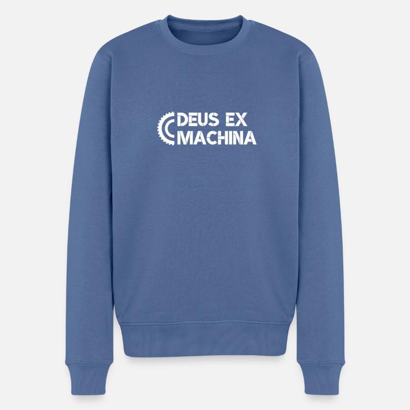 DEUS EX MACHINA - Männer Premium Bio Pullover - Taubenblau