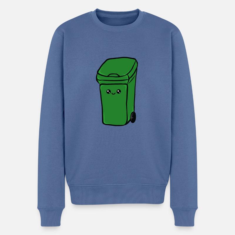 Müll - Männer Premium Bio Pullover - Taubenblau