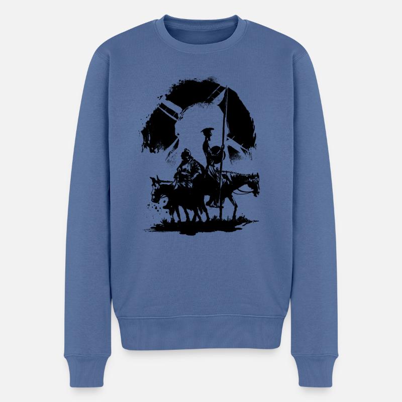 Don Quixote de la Mancha - Männer Premium Bio Pullover - Taubenblau