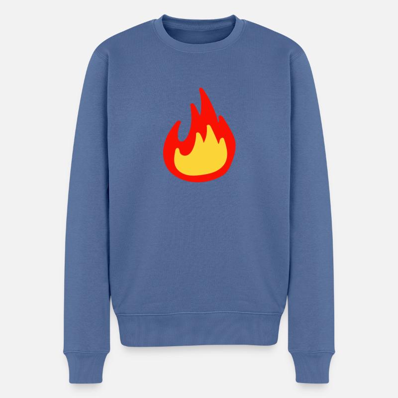 Flamme - Männer Premium Bio Pullover - Taubenblau