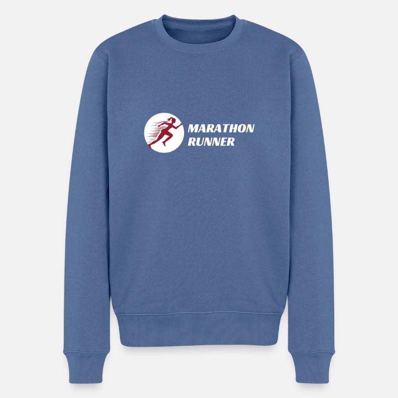 Marathonläufer - Männer Premium Bio Pullover - Taubenblau