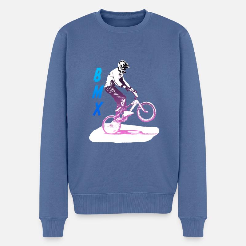 bmx - Männer Premium Bio Pullover - Taubenblau