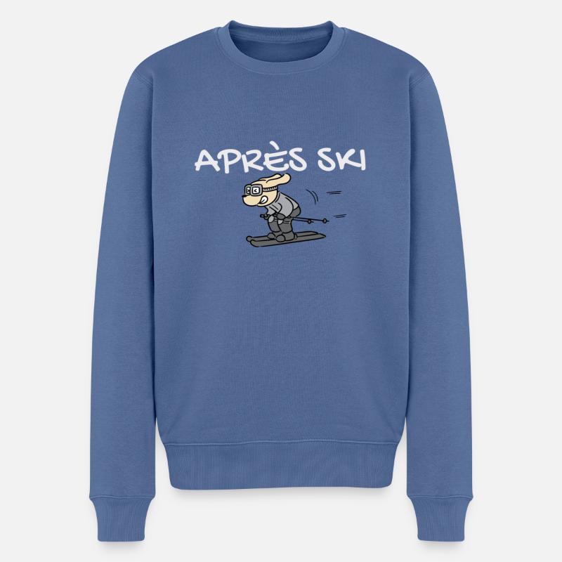 Apres Ski - Männer Premium Bio Pullover - Taubenblau