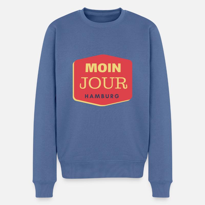 Hamburg - MoinJour - Männer Premium Bio Pullover - Taubenblau