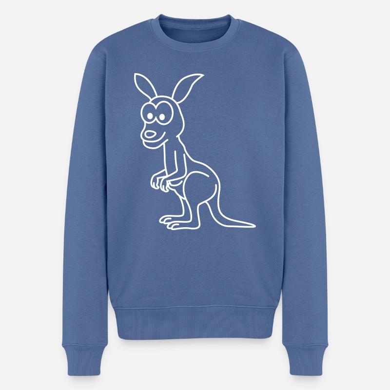 Kangaroo Comic - Männer Premium Bio Pullover - Taubenblau