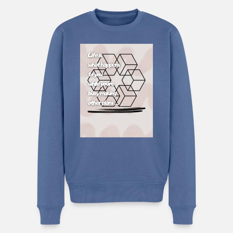 Life is important - Männer Premium Bio Pullover - Taubenblau