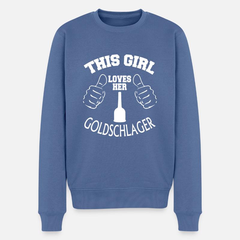 Dieses Mädchen liebt ihren Goldschlager - Männer Premium Bio Pullover - Taubenblau