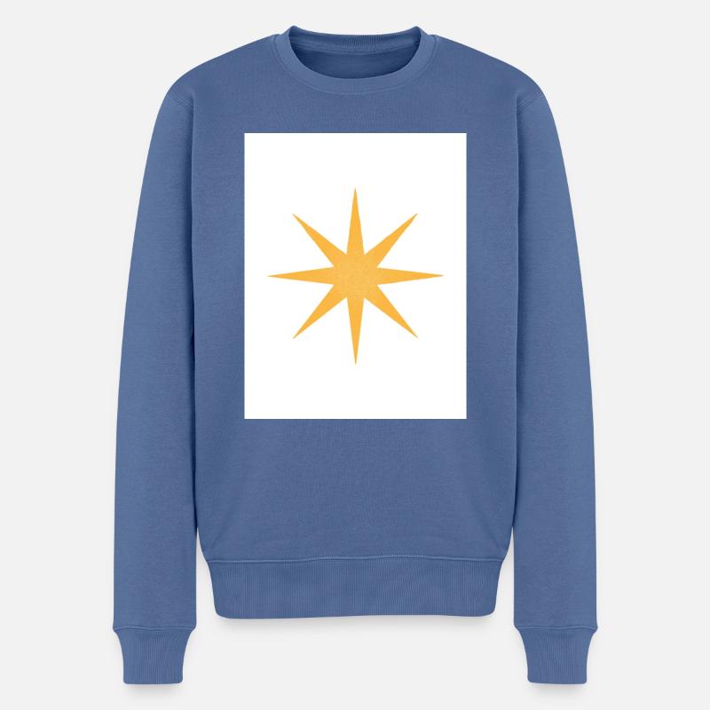 Star - Männer Premium Bio Pullover - Taubenblau