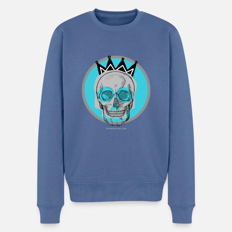 skull 2 - Männer Premium Bio Pullover - Taubenblau