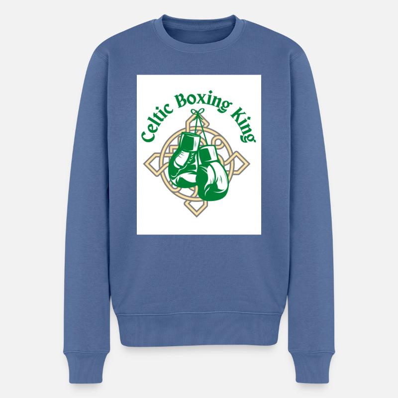 Keltischer Boxkönig - Männer Premium Bio Pullover - Taubenblau