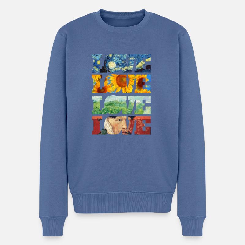Love T-Shirt - Männer Premium Bio Pullover - Taubenblau