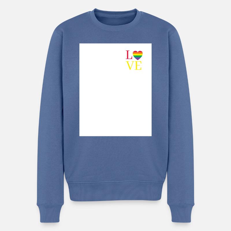 Love - Männer Premium Bio Pullover - Taubenblau
