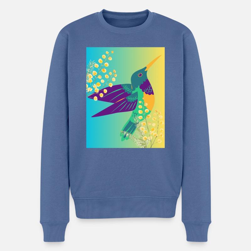 KOLIBRI - Männer Premium Bio Pullover - Taubenblau