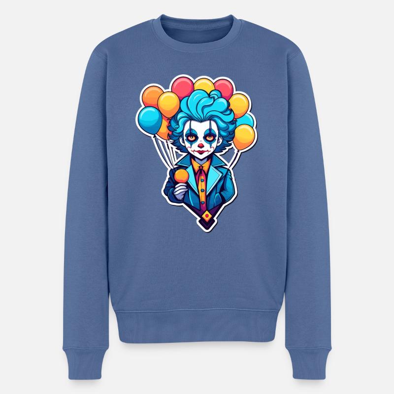 Dessin de clown - Pull Premium bio Homme - bleu pigeon