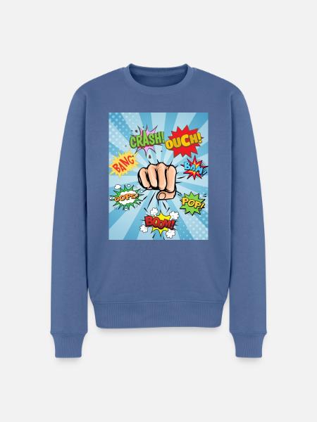 Faustschlag - Männer Premium Bio Pullover - Taubenblau