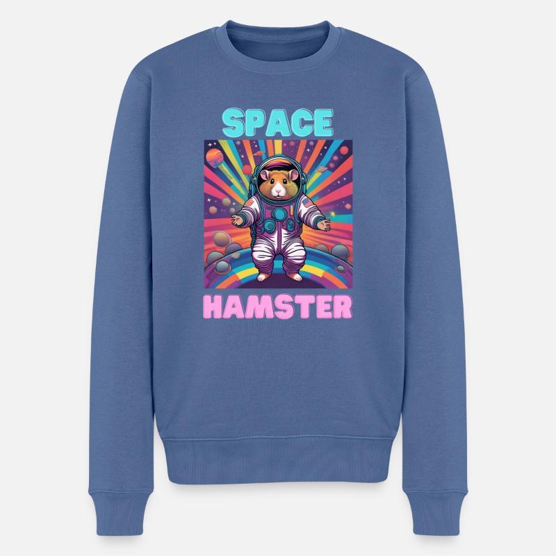 Hamster de l’espace - Pull Premium bio Homme - bleu pigeon