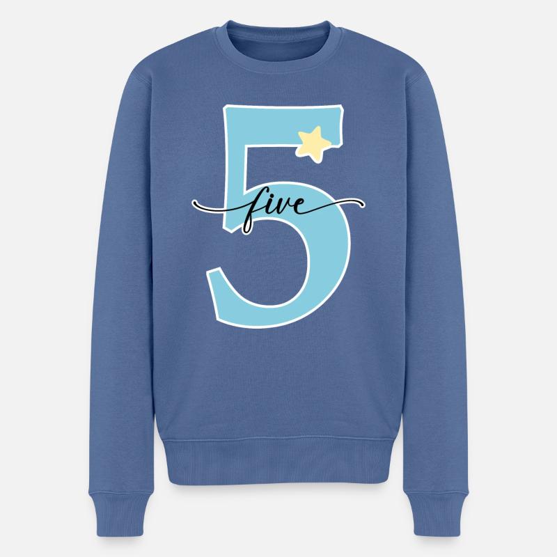 4e anniversaire cinq ans - Pull Premium bio Homme - bleu pigeon