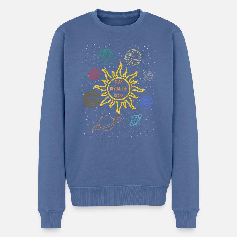 Sonne Planeten - Männer Premium Bio Pullover - Taubenblau