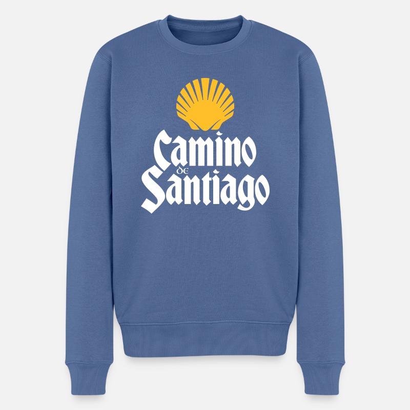 Camino de Santiago | Chemin de Saint-Jacques - Pull Premium bio Homme - bleu pigeon