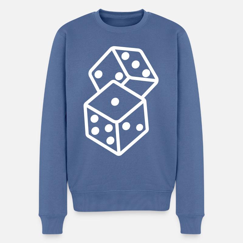 Symbole du casino Dice - Pull Premium bio Homme - bleu pigeon