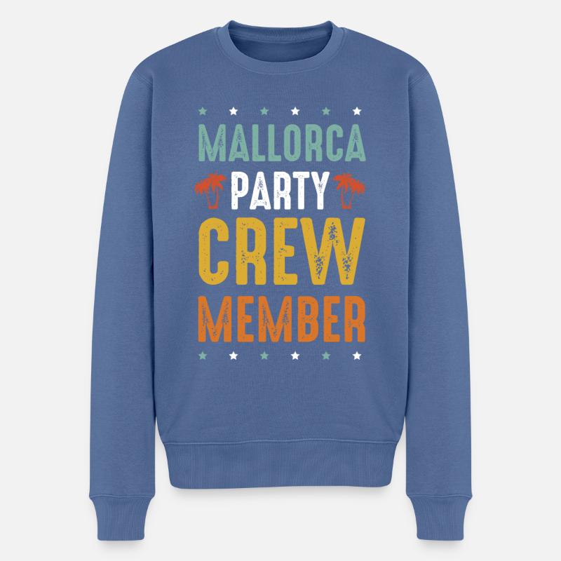Mallorca Party Crew - Männer Premium Bio Pullover - Taubenblau