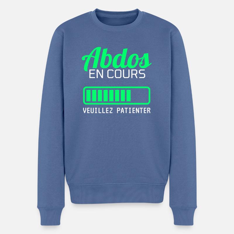 ABDOS idée cadeau humour - Pull Premium bio Homme - bleu pigeon