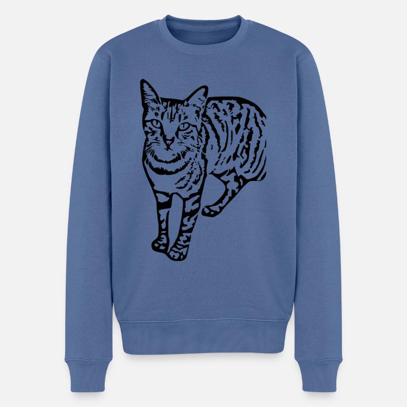 chat noir chat chaton doux cadeau de Noël - Pull Premium bio Homme - bleu pigeon