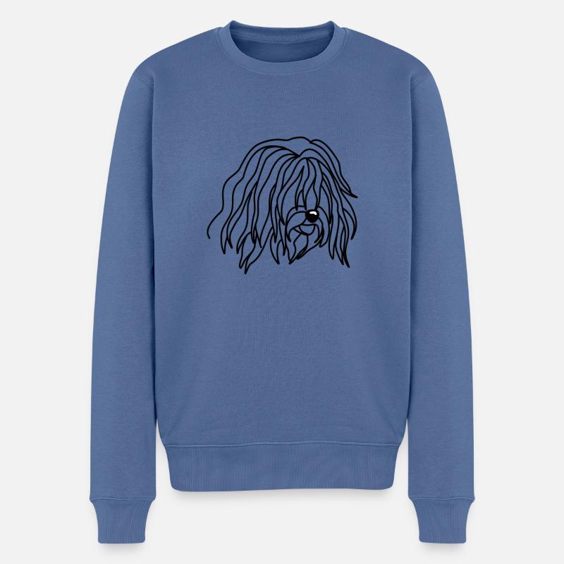 Terrier du Tibet - Pull Premium bio Homme - bleu pigeon