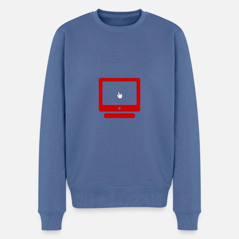 COMPUTER - Männer Premium Bio Pullover - Taubenblau