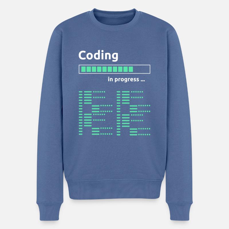 Coding in progress - Men's Premium Organic Jumper - stone blue