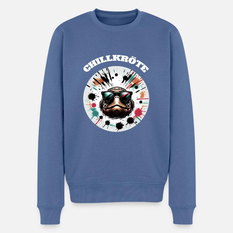 Tortue crapaud froide - Pull Premium bio Homme - bleu pigeon