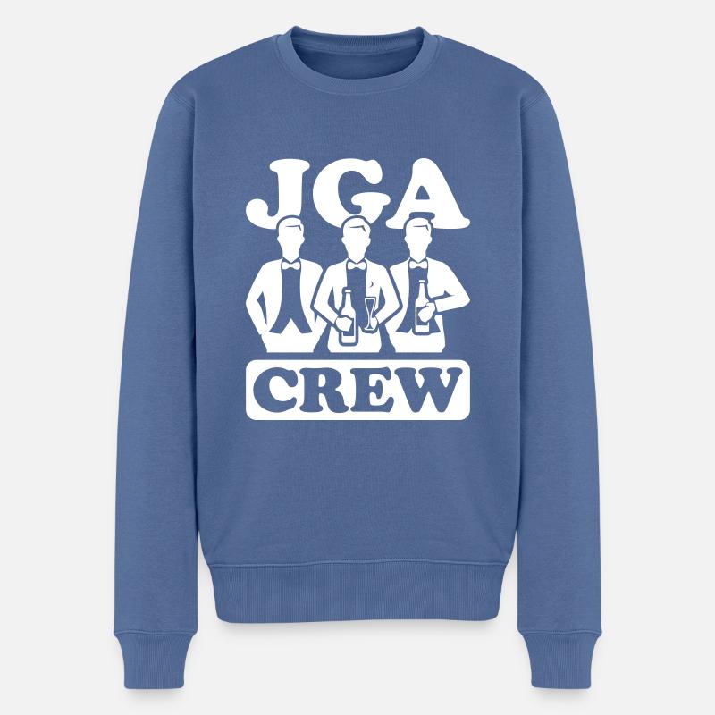 Junggesellen Abschied Crew - Männer Premium Bio Pullover - Taubenblau