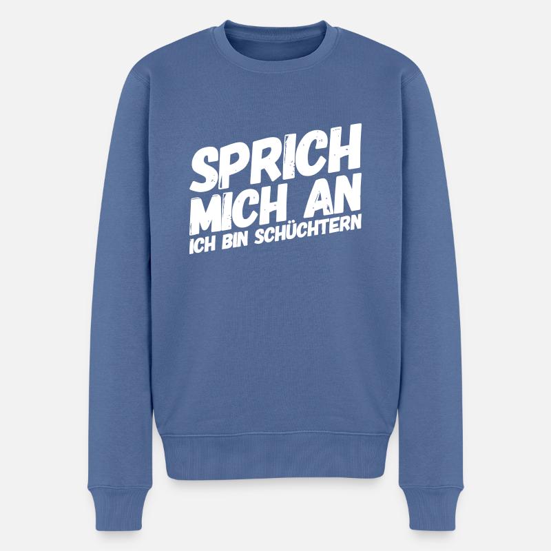 Flirt Spruch - Männer Premium Bio Pullover - Taubenblau