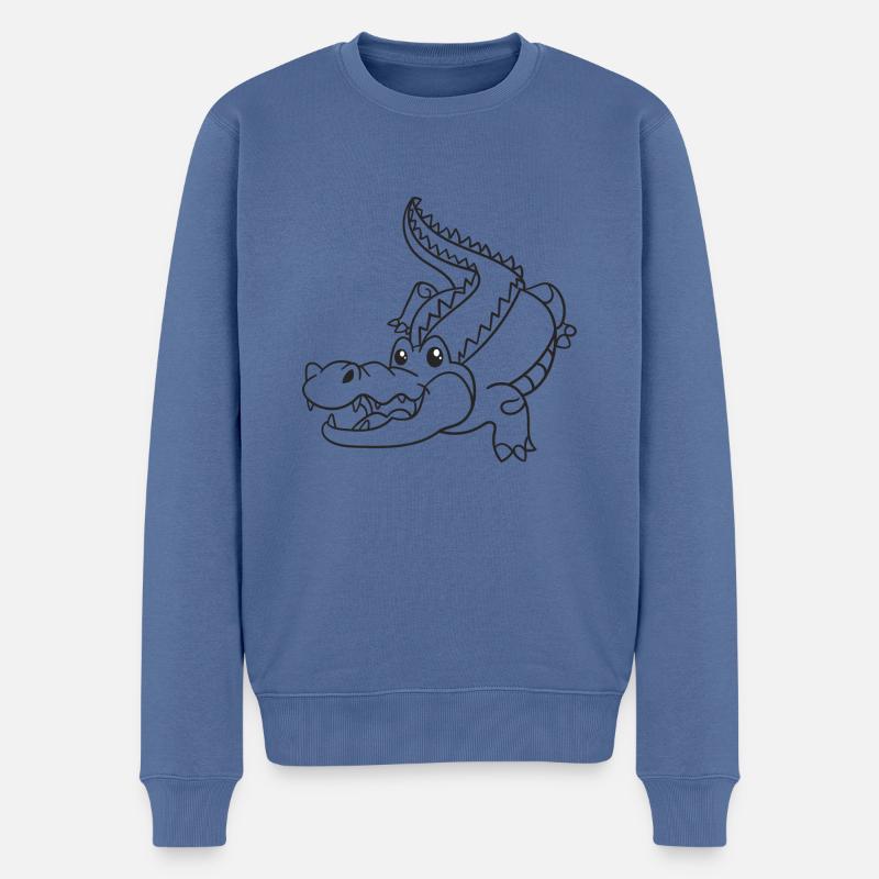 Krokodile, Reptilien, Geschenk, Geschenkidee - Männer Premium Bio Pullover - Taubenblau