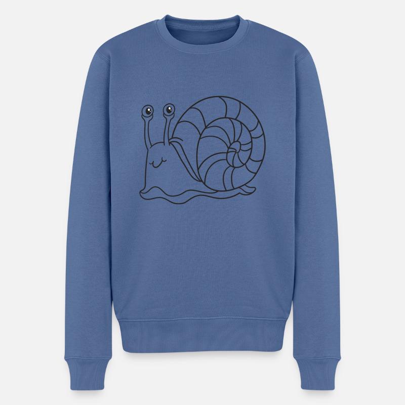 Escargot, mollusques, cadeau, idée cadeau - Pull Premium bio Homme - bleu pigeon