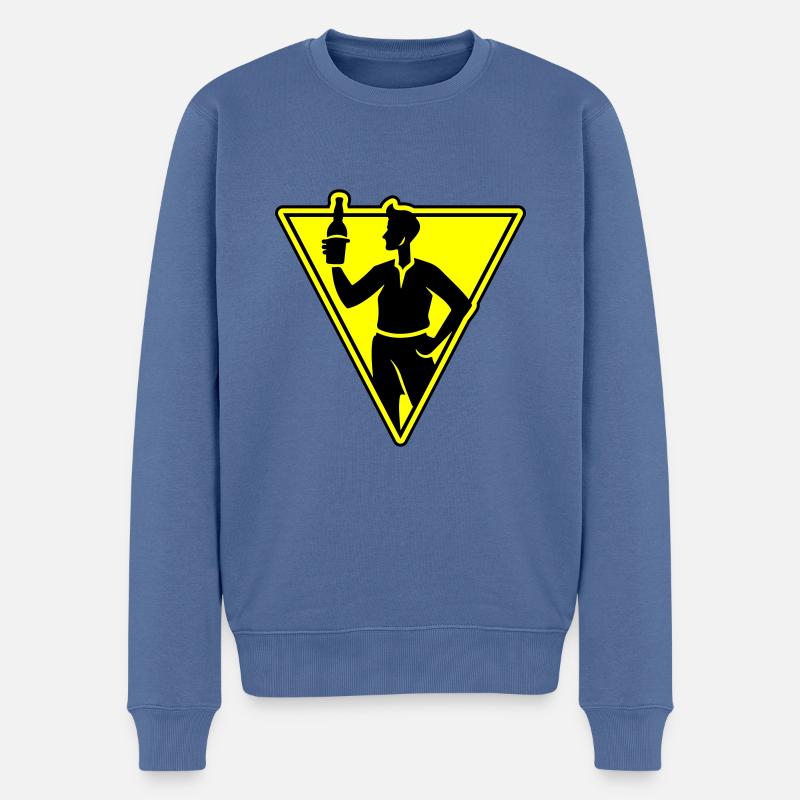 Bier Trinken - Männer Premium Bio Pullover - Taubenblau