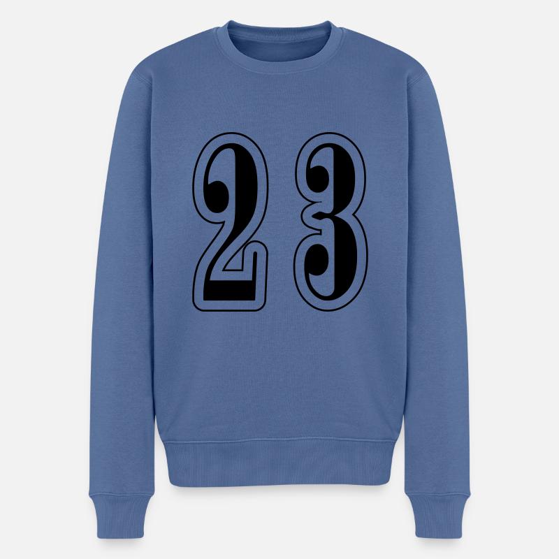 23 Zahl symbol - Männer Premium Bio Pullover - Taubenblau