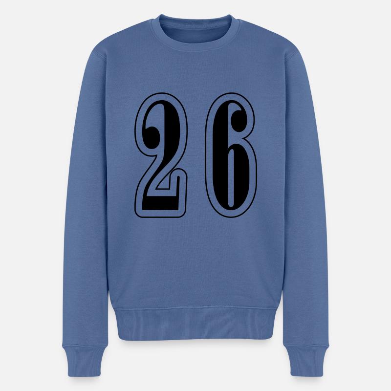 26 Symbole numérique - Pull Premium bio Homme - bleu pigeon