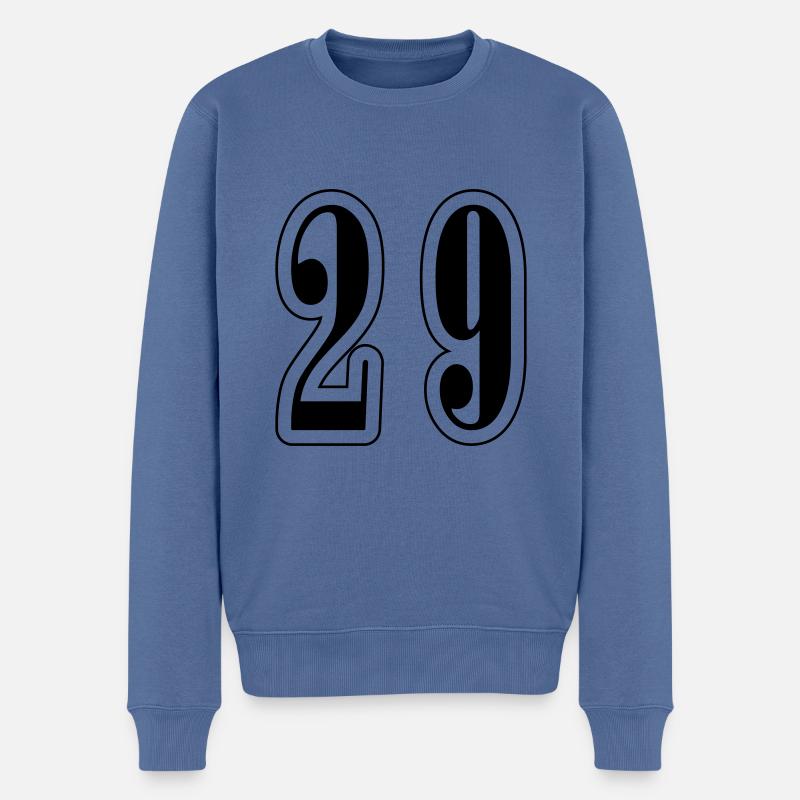 29 Zahl symbol - Männer Premium Bio Pullover - Taubenblau