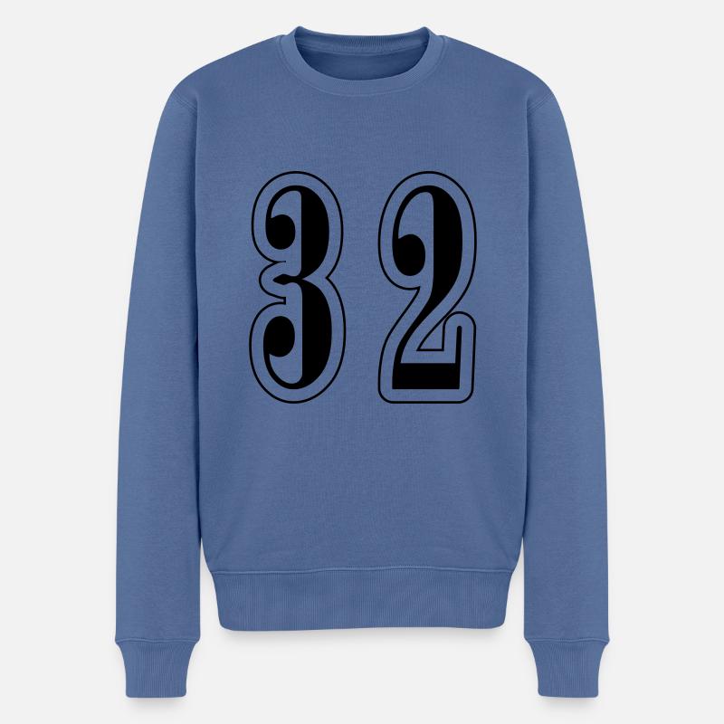 32 Symbole numérique - Pull Premium bio Homme - bleu pigeon