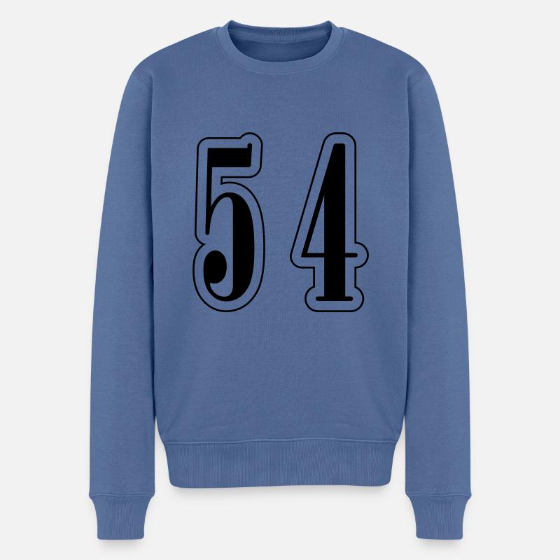 54 Zahl Symbol - Männer Premium Bio Pullover - Taubenblau