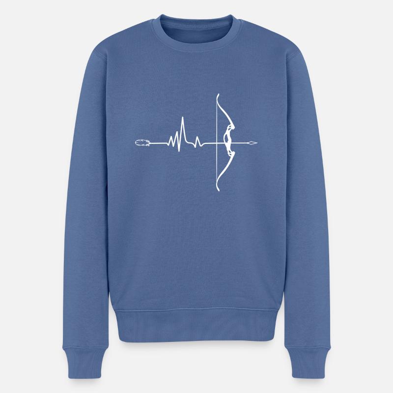 Bogenschießen Bogenschütze Bogensport - Männer Premium Bio Pullover - Taubenblau