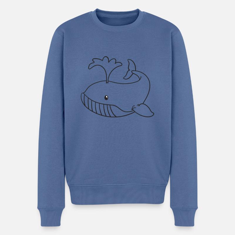 Baleine, Baleines, cadeau, idée cadeau - Pull Premium bio Homme - bleu pigeon