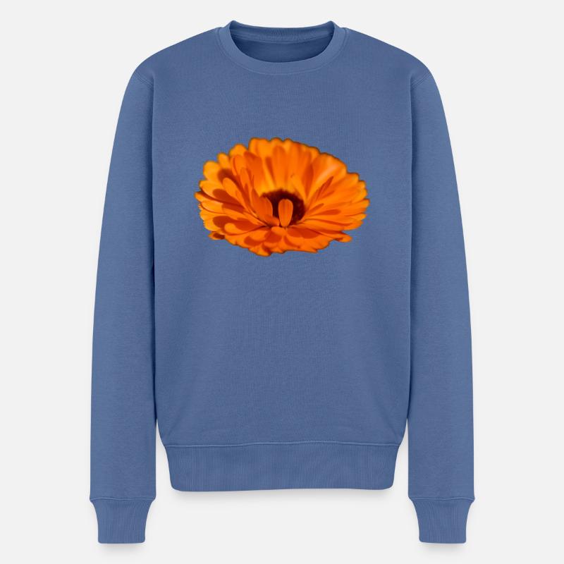 Ringelblume - Männer Premium Bio Pullover - Taubenblau