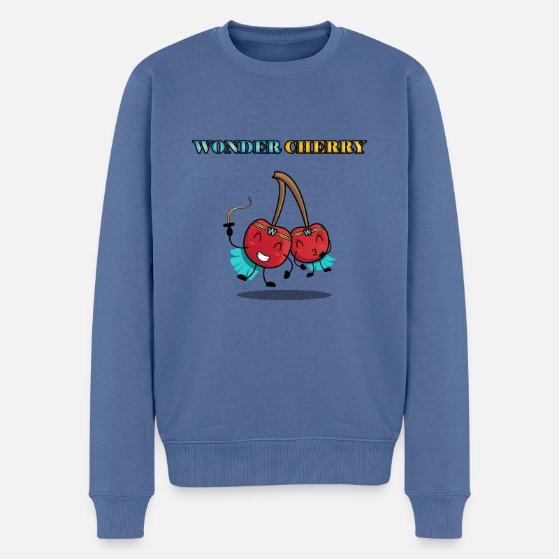 Tween cherry - Pull Premium bio Homme - bleu pigeon