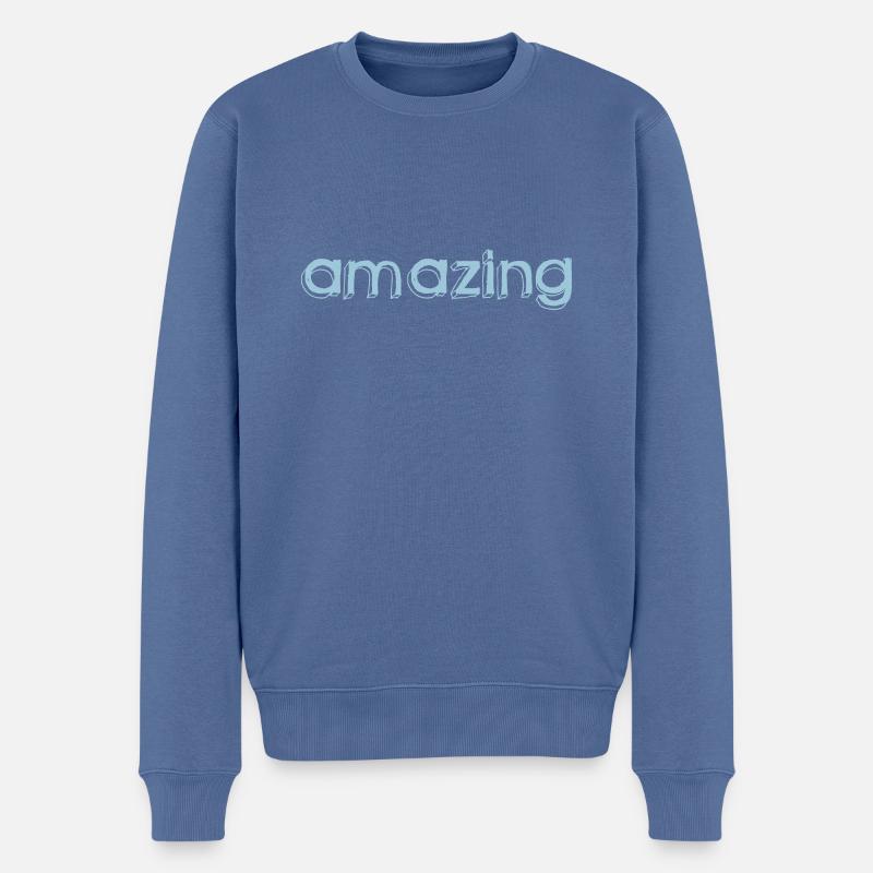 AMAZING - Männer Premium Bio Pullover - Taubenblau