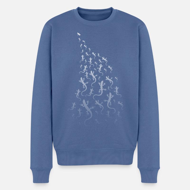 Geckos contre Libellule - Pull Premium bio Homme - bleu pigeon