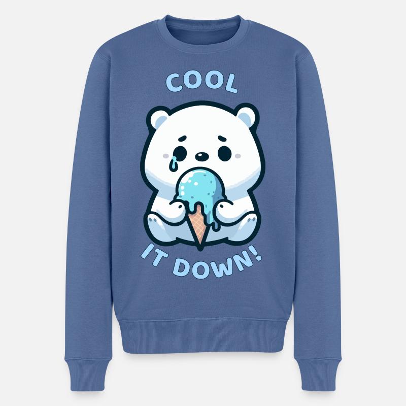 REFROIDISSEZ-LE - Pull Premium bio Homme - bleu pigeon