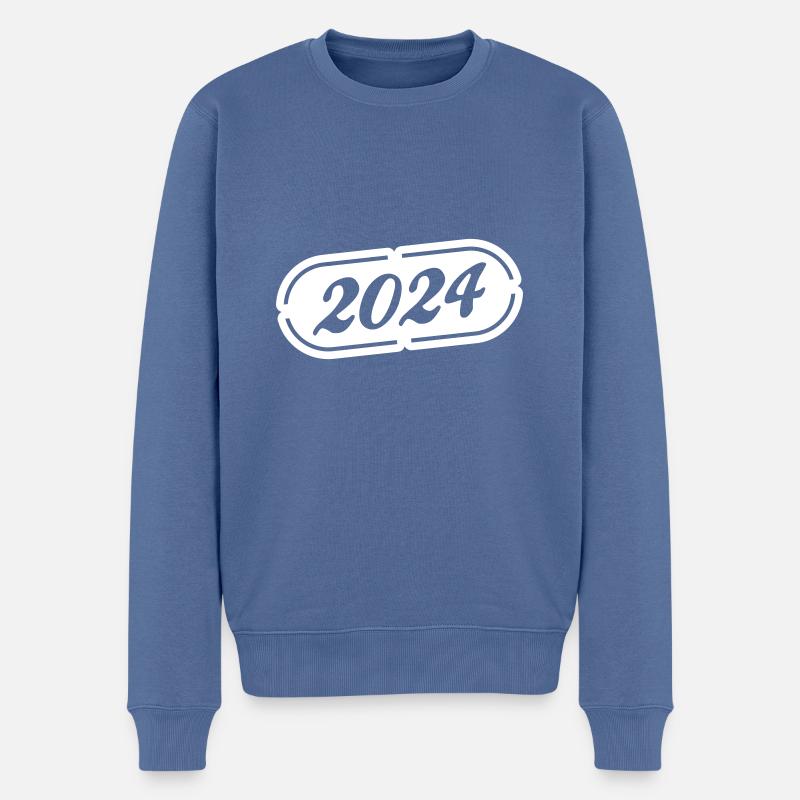 2024 Symbol - Männer Premium Bio Pullover - Taubenblau