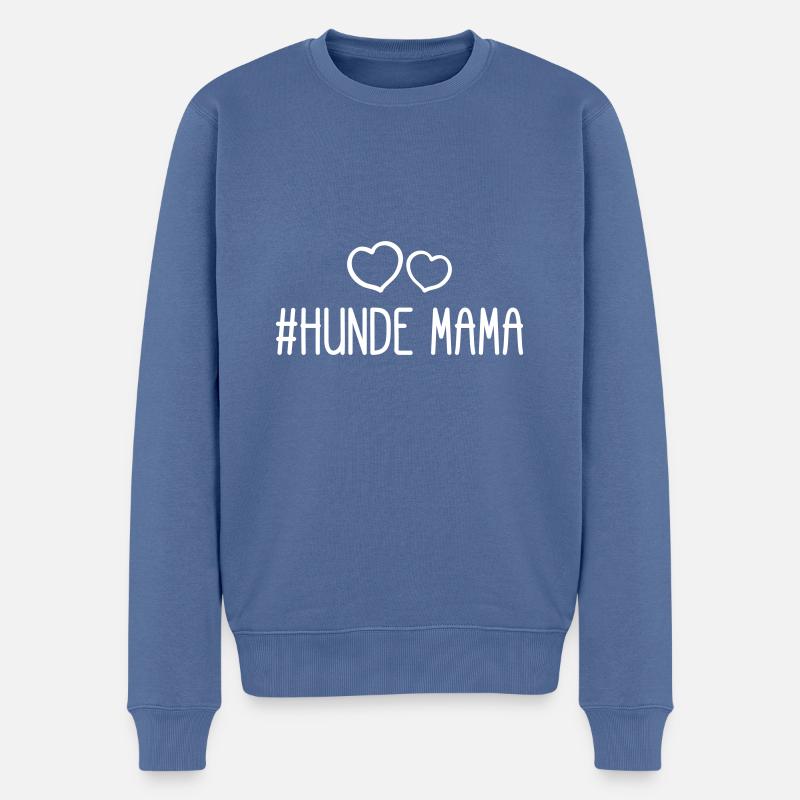 Hunde Mama - Männer Premium Bio Pullover - Taubenblau
